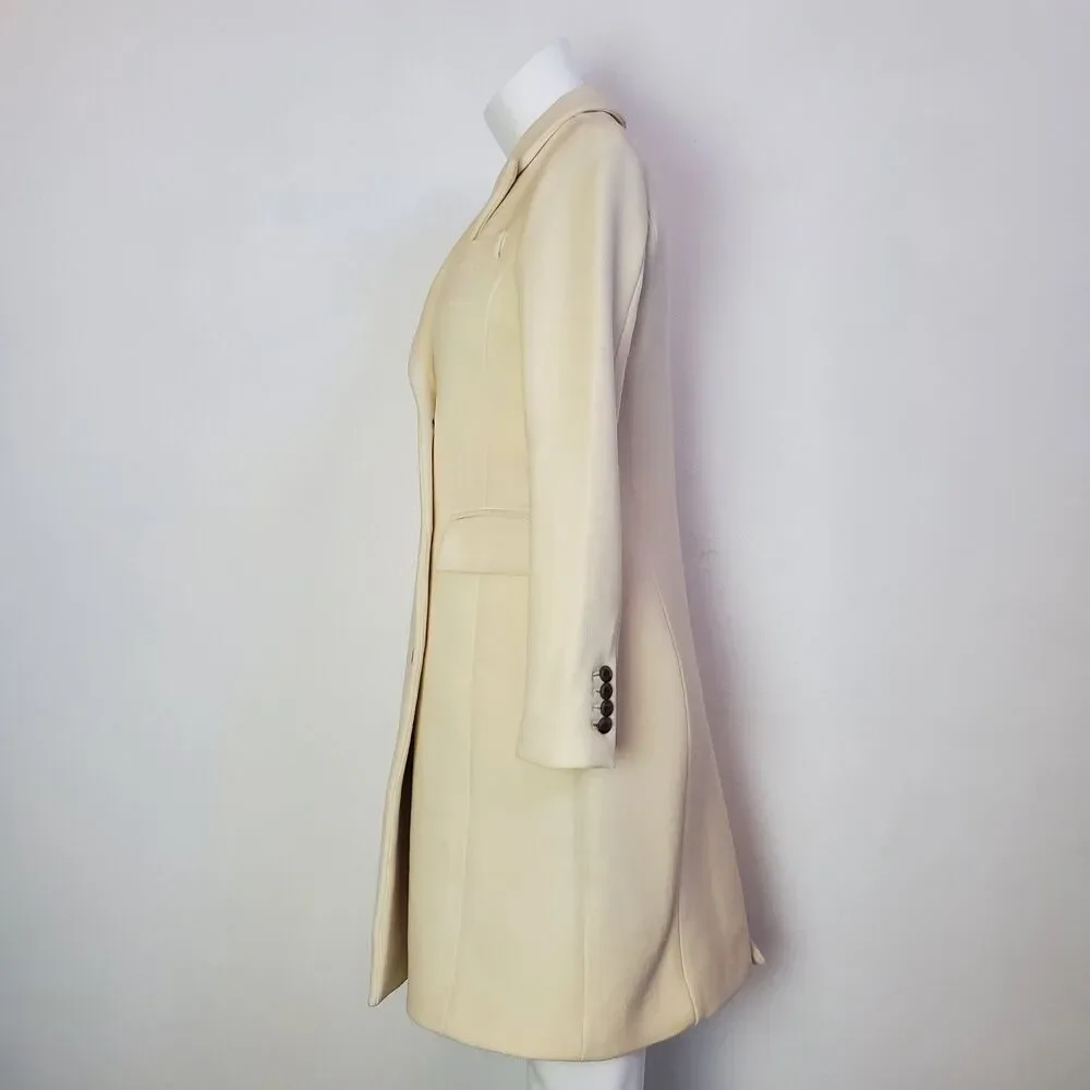 J. Crew Cream Wool Double-Breasted Coat - Picture 3 of 9
